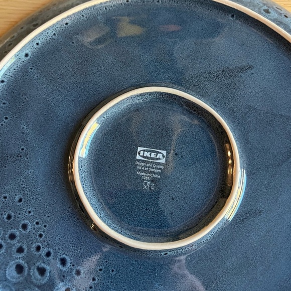 IKEA Blue Reactive Glaze 12” Large Stoneware Serving Plate - Modern Unique - Picture 7 of 8